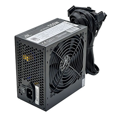 PowerBoost PB550WB 550W 80+ White  APFC 4*PCI-E 6+2 Pin 12cm Siyah Fanlı ATX PSU (Bulk)