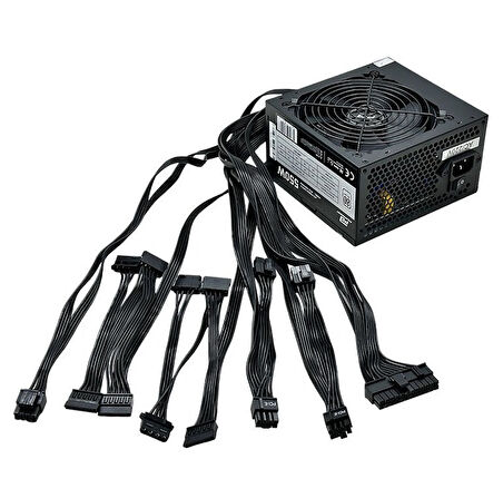 PowerBoost PB550WB 550W 80+ White  APFC 4*PCI-E 6+2 Pin 12cm Siyah Fanlı ATX PSU (Bulk)