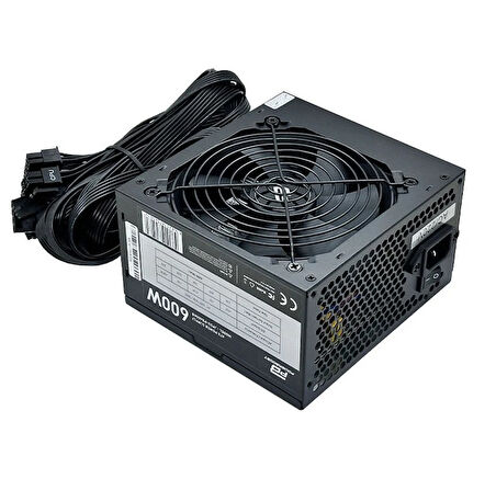PowerBoost PB600AB 600W APFC 2*PCI-E 6+2 Pin 12cm Siyah Fanlı ATX PSU (Bulk)