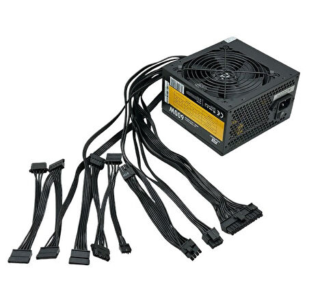 PowerBoost PB600AR 600W APFC 2*PCI-E 6+2 Pin 12cm Siyah Fanlı ATX PSU (Retail Box)