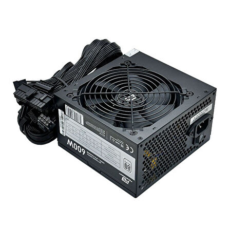 PowerBoost PB600WB 600W 80+ White APFC 4*PCI-E 6+2 Pin 12cm Siyah Fanlı ATX PSU (Bulk)