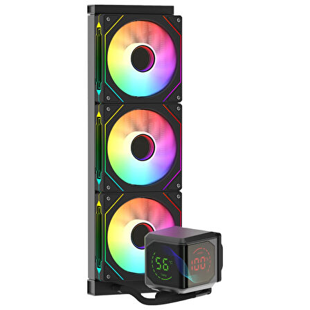 GameBooster SIGHT PRO 360B ARGB Curved Ekran 360mm Siyah İşlemci Sıvı Soğutucu GB-LCS-SP360B