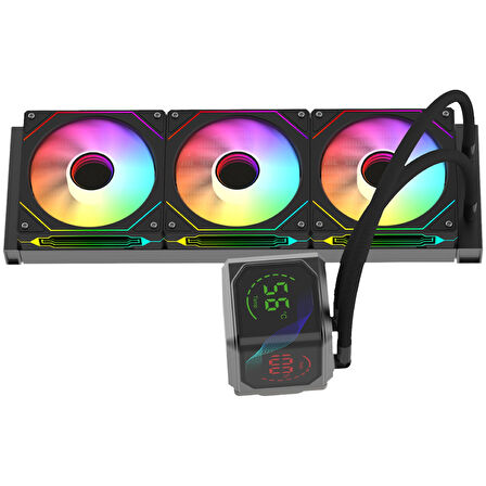 GameBooster SIGHT PRO 360B ARGB Curved Ekran 360mm Siyah İşlemci Sıvı Soğutucu GB-LCS-SP360B