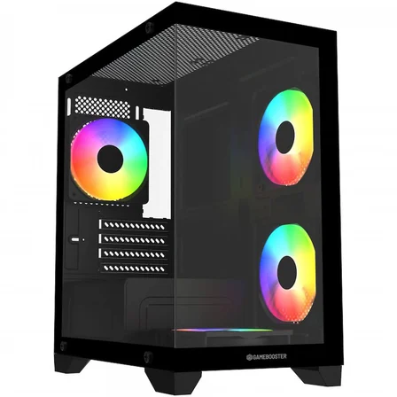 GAMEBOOSTER GB-M6001B SEA VIEW M-ATX 4X RAINBOW FAN SİYAH AKVARYUM 600W GAMING KASA