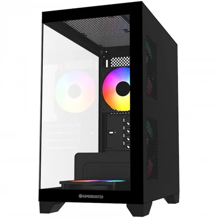 GAMEBOOSTER GB-M6001B SEA VIEW M-ATX 4X RAINBOW FAN SİYAH AKVARYUM 600W GAMING KASA