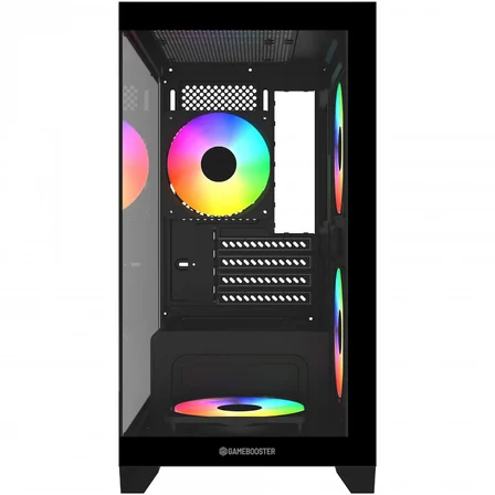 GAMEBOOSTER GB-M6001B SEA VIEW M-ATX 4X RAINBOW FAN SİYAH AKVARYUM 600W GAMING KASA