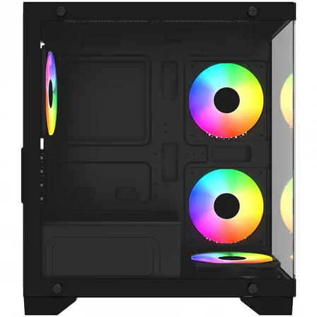 GAMEBOOSTER GB-M6001B SEA VIEW M-ATX 4X RAINBOW FAN SİYAH AKVARYUM 600W GAMING KASA