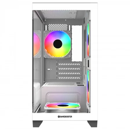 GAMEBOOSTER GB-M6001W SEA VIEW M-ATX 4X RAINBOW FAN BEYAZ AKVARYUM 600W GAMING KASA
