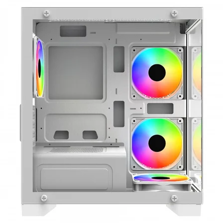 GAMEBOOSTER GB-M6001W SEA VIEW M-ATX 4X RAINBOW FAN BEYAZ AKVARYUM 600W GAMING KASA