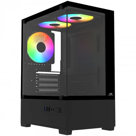 POWERBOOST PB-M5001B SEA VIEW M-ATX 3X RAINBOW FAN SİYAH AKVARYUM 500W GAMING KASA