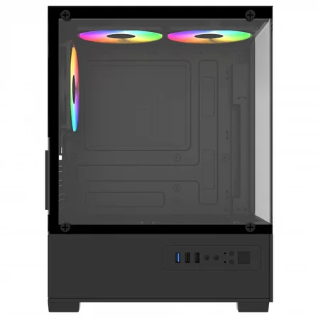 POWERBOOST PB-M5001B SEA VIEW M-ATX 3X RAINBOW FAN SİYAH AKVARYUM 500W GAMING KASA