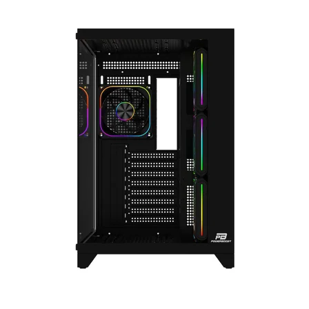 POWERBOOST PB-C9025B SEA VIEW ATX 4X ARGB PWM FAN 80+ BRONZE SİYAH AKVARYUM 750W GAMING KASA