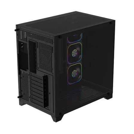 POWERBOOST PB-C9025B SEA VIEW ATX 4X ARGB PWM FAN 80+ BRONZE SİYAH AKVARYUM 750W GAMING KASA
