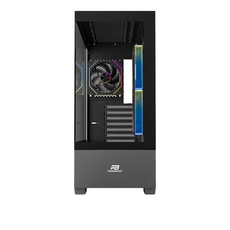 POWERBOOST PB-J9031B SEA VIEW ATX 3X ARGB PWM FAN 80+ BRONZE SİYAH AKVARYUM 750W GAMING KASA