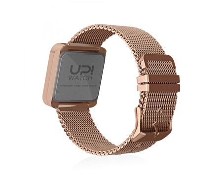 Upwatch İsim Yazılabilir Touch Slim Steel Rose Gold And Rose Strap Unisex Kol Saati