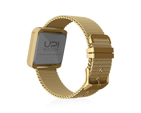 Upwatch İsim Yazılabilir Touch Slim Steel And Gold Strap Unisex Kol Saati
