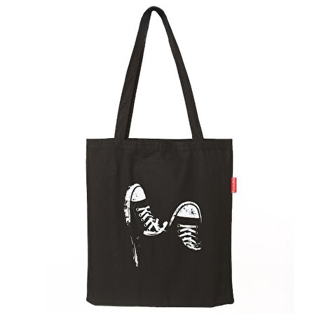 Baghashtag Converse Baskılı  Siyah Bez Çanta