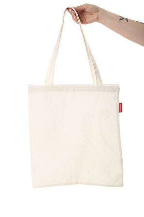 Baghashtag Fermuarlı Baskısız Bez Çanta