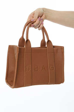 Baghashtag Kahverengi Deri Mini Tote Çanta