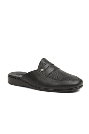 Pierre Cardin® | PC-0288 - 3309 Siyah Kroko - Erkek Terlik