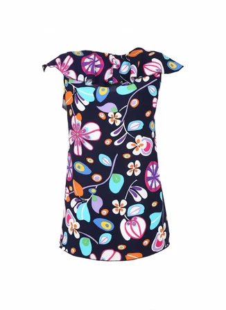 Selen V Yaka Emprime Lacivert Kadın Bluz 23YSL8563