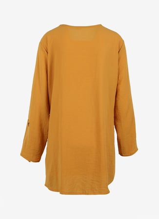 Selen V Yaka Düz Sarı Kadın Bluz 23YSL8506