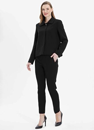 Selen Normal Bel Standart Siyah Kadın Pantolon 24YSL5157