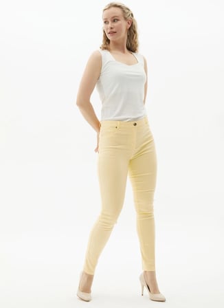 Selen Normal Bel Standart Sarı Kadın Pantolon 24YSL5187