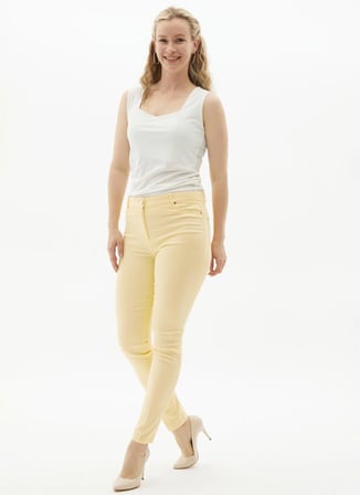 Selen Normal Bel Standart Sarı Kadın Pantolon 24YSL5187