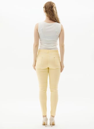Selen Normal Bel Standart Sarı Kadın Pantolon 24YSL5187