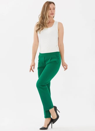 Selen Normal Bel Standart Yeşil Kadın Pantolon 24YSL5190