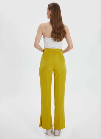 Selen Normal Bel Standart Sarı Kadın Pantolon 24YSL5141