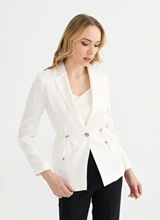 Selen Standart Ekru Kadın Ceket 25YSL1445