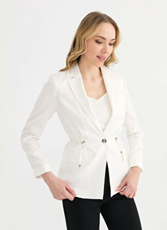 Selen Standart Ekru Kadın Ceket 25YSL1445