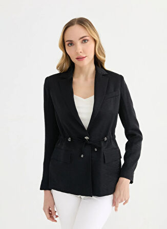 Selen Standart Siyah Kadın Ceket 25YSL1445