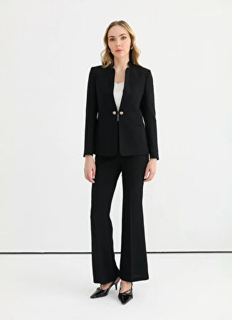 Selen Standart Siyah Kadın Ceket 25YSL1449