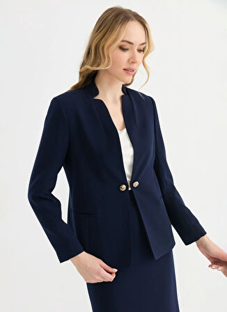 Selen Standart Lacivert Kadın Ceket 25YSL1449