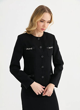 Selen Standart Siyah Kadın Ceket 25YSL1450