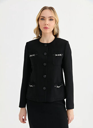 Selen Standart Siyah Kadın Ceket 25YSL1450