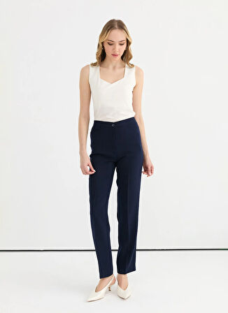 Selen Normal Bel Standart Lacivert Kadın Pantolon 25YSL5345