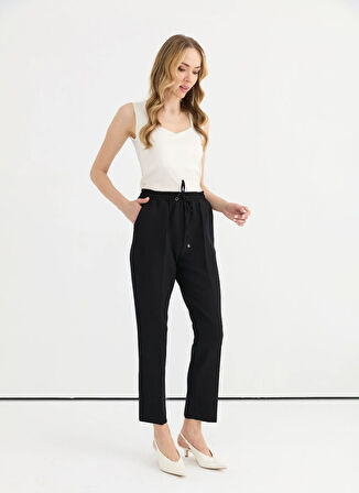 Selen Normal Bel Standart Siyah Kadın Pantolon 25YSL5347