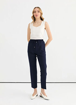 Selen Normal Bel Standart Lacivert Kadın Pantolon 25YSL5347