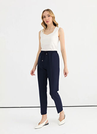 Selen Normal Bel Standart Lacivert Kadın Pantolon 25YSL5347