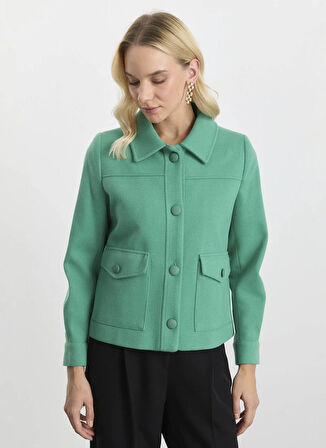 Selen Standart Yeşil Kadın Ceket 25KSL1530