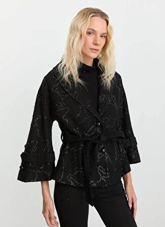 Selen Standart Siyah Kadın Ceket 25KSL1531