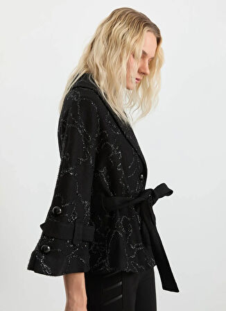 Selen Standart Siyah Kadın Ceket 25KSL1531