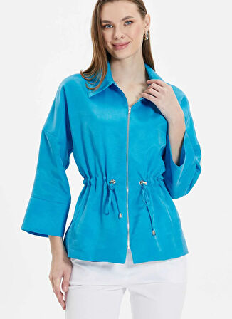 Selen Standart Mavi Kadın Ceket 25YSL1454