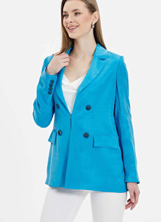 Selen Standart Mavi Kadın Ceket 25YSL1456
