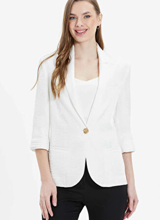 Selen Standart Ekru Kadın Ceket 25YSL1460