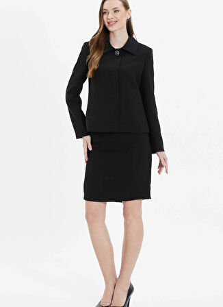Selen Normal Bel Siyah Kadın Desenli Standart Etek 25YSL3462